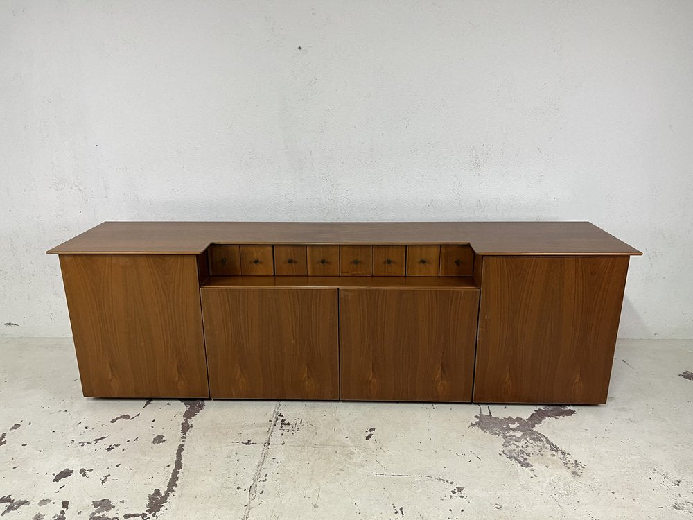 Italian Sideboard in Wooden and Finely Worked Brass, 1960s-TPO-1821305