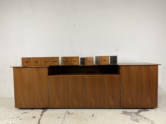 Italian Sideboard in Wooden and Finely Worked Brass, 1960s-TPO-1821305