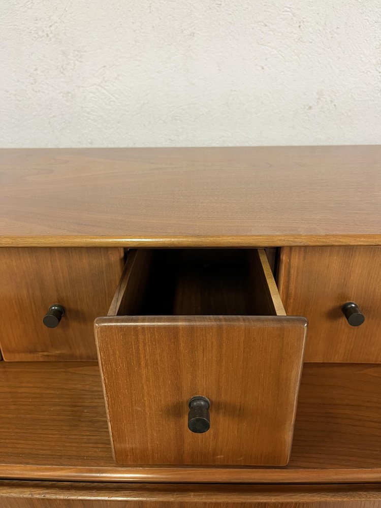 Italian Sideboard in Wooden and Finely Worked Brass, 1960s