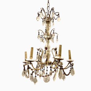 Italian Silver Crystal Chandelier, 1940s-JJC-1335476