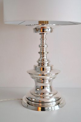 Italian Silver Plated Bronze Table Lamp, 1970s-VNE-966011