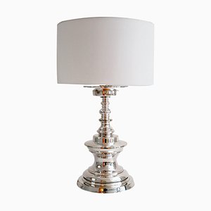 Italian Silver Plated Bronze Table Lamp, 1970s-VNE-966011