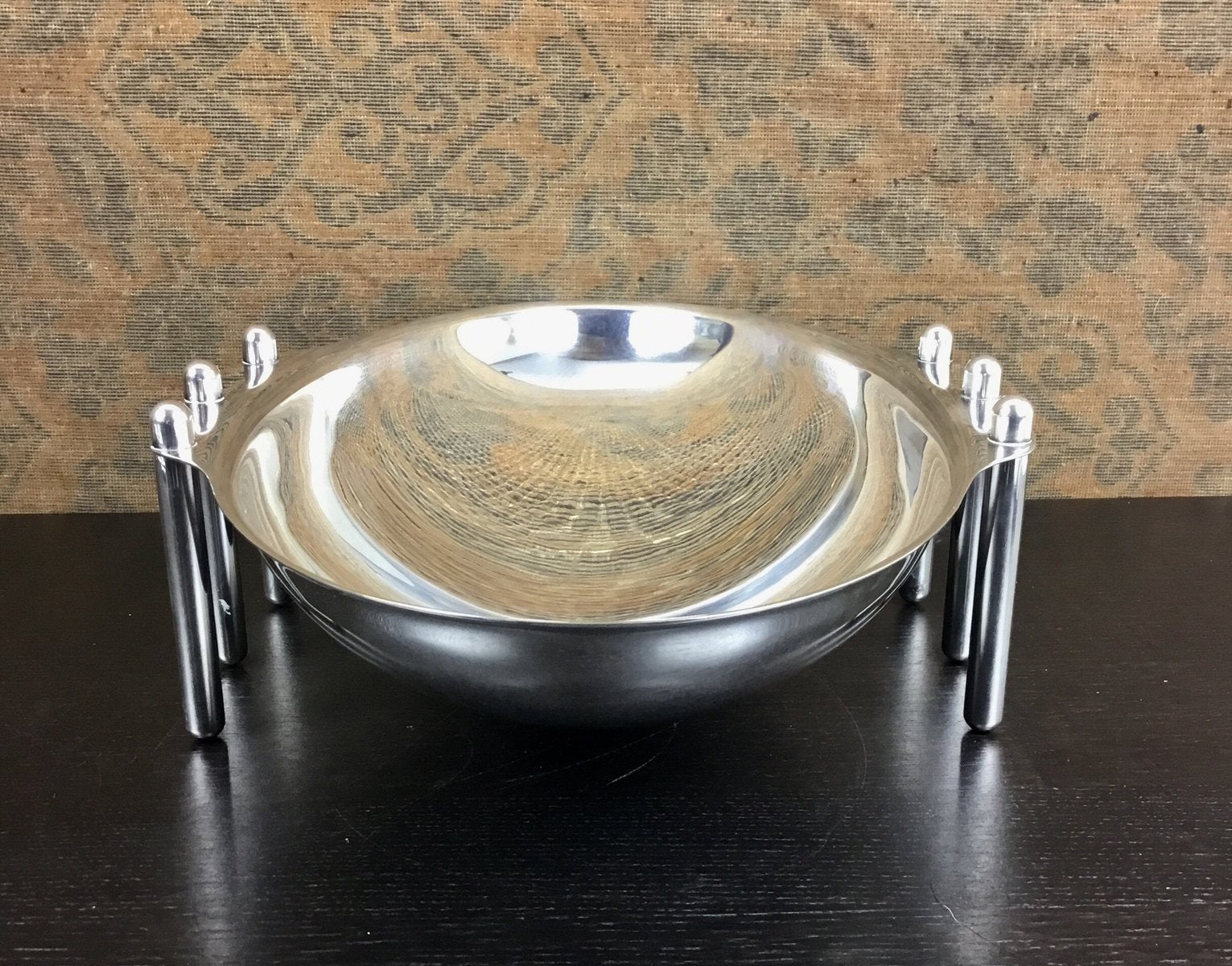 Italian Silver-Plated Fruit Bowl by G. Malimpensa for Mesa, 1980s