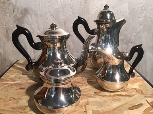 Italian Silver-Plated Tea & Coffee Service, 1960s, Set of 4-ERB-590452