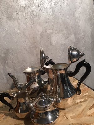 Italian Silver-Plated Tea & Coffee Service, 1960s, Set of 4-ERB-590452