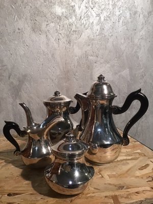 Italian Silver-Plated Tea & Coffee Service, 1960s, Set of 4-ERB-590452