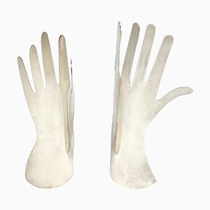 Italian Silvered Metal Hands by Gio Ponti for Sabattini, 1978, Set of 2-LYQ-1195203