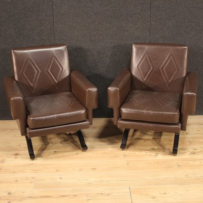 Italian Skai Armchairs, Set of 2-RP-901203