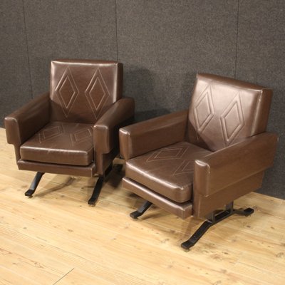 Italian Skai Armchairs, Set of 2-RP-901203