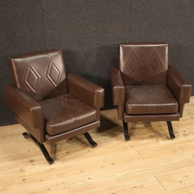 Italian Skai Armchairs, Set of 2-RP-901203