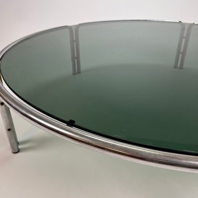 Italian Smoked Glass Tubular Coffee Table, 1970s-RMX-1170319