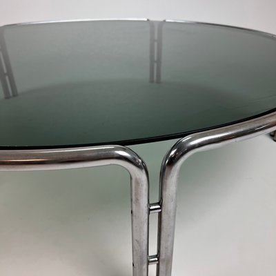 Italian Smoked Glass Tubular Coffee Table, 1970s-RMX-1170319