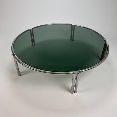 Italian Smoked Glass Tubular Coffee Table, 1970s-RMX-1170319