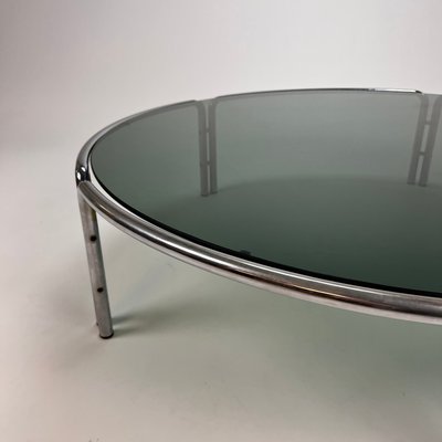 Italian Smoked Glass Tubular Coffee Table, 1970s-RMX-1170319