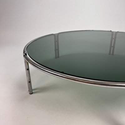 Italian Smoked Glass Tubular Coffee Table, 1970s-RMX-1170319