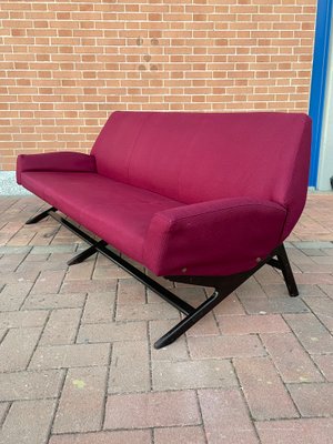 Italian Sofa in Bordeaux Fabric, 1960s-JHL-1347860