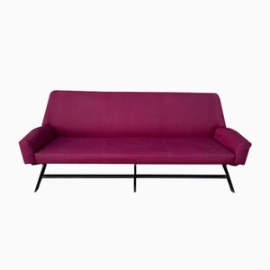 Italian Sofa in Bordeaux Fabric, 1960s-JHL-1347860