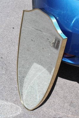 Italian Solid Brass Mirror, 1950s-EH-1374820