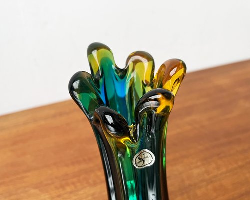 Italian Sommerso Murano Glass Vase attributed to Flavio Poli for Seguso, 1970s-UAH-1716530