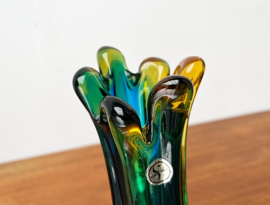 Italian Sommerso Murano Glass Vase attributed to Flavio Poli for Seguso, 1970s-UAH-1716530