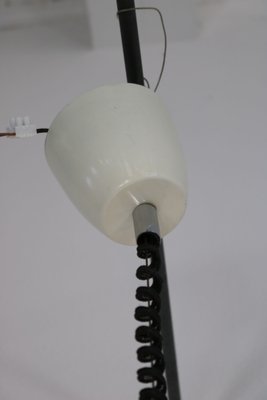 Italian Space Age Hanging Lamp with White Painted, Metal & Chrome Shields, 1970s-AA-1728796