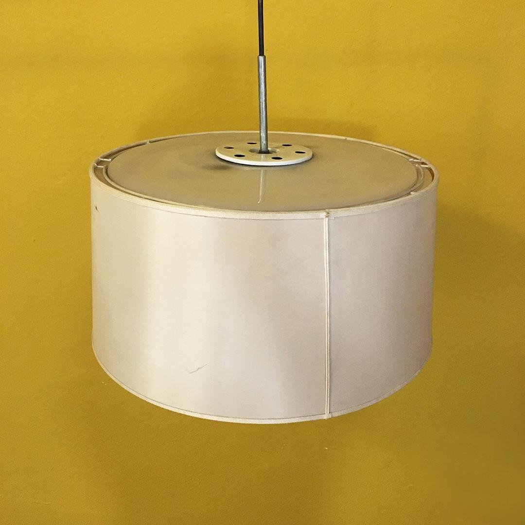 Italian Space Age Marble Base & Steel Structure Telescopic Floor Lamp, 1970s