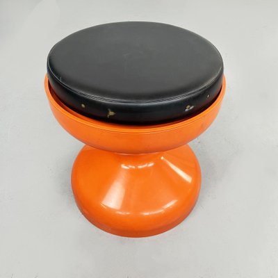 Italian Space Age Orange Plastic Rocchetto Stools by Castiglioni Kartell, 1970s, Set of 2-GDD-1288486