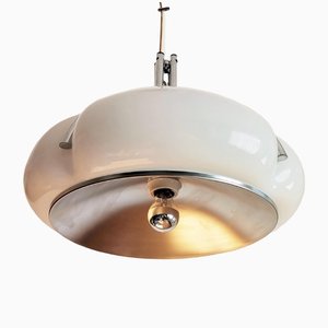 Italian Space Age Quadrifoglio Pendant Lamp in White from Guzzini, 1970s-NKJ-1334533