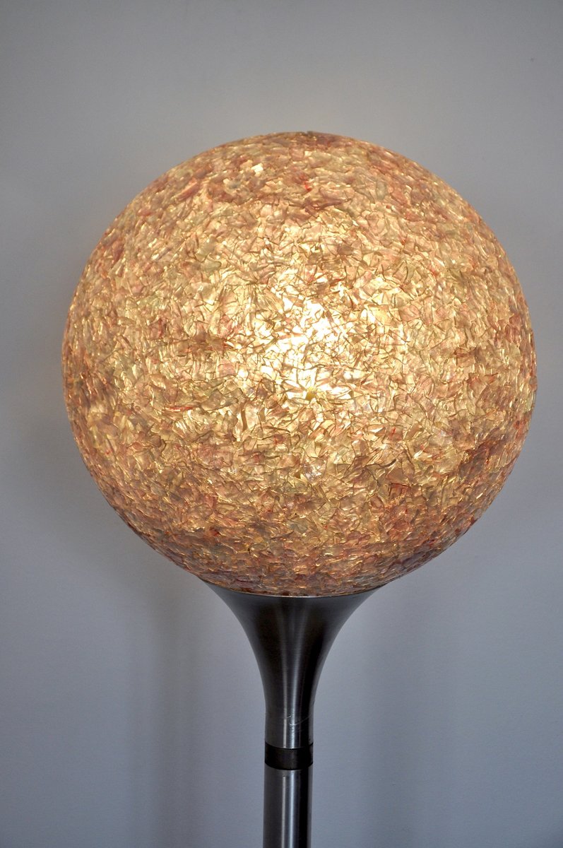 Italian Space Age Spherical Methacrylate Floor Lamp, 1970s