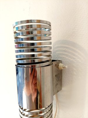 Italian Space Age Spring Wall Lamps in Chrome, 1970s, Set of 2-PCJ-1382784