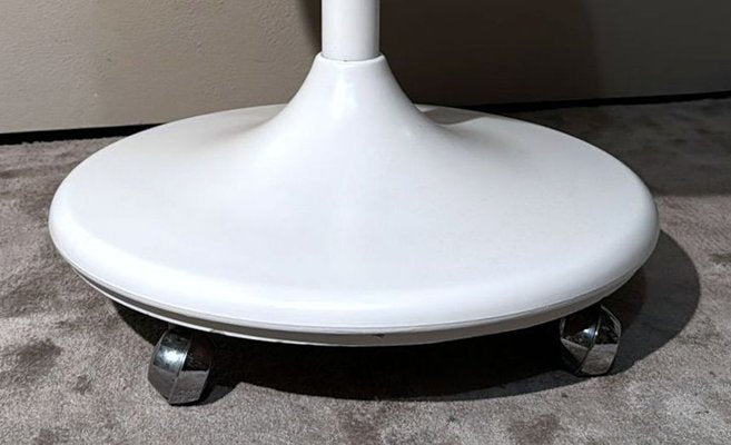 Italian Space Age Stool with Wheels and Swivel Seat, 1970s-QRS-2031403