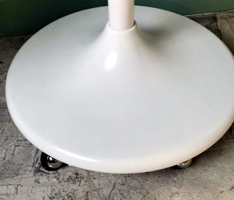 Italian Space Age Stool with Wheels and Swivel Seat, 1970s-QRS-2031403