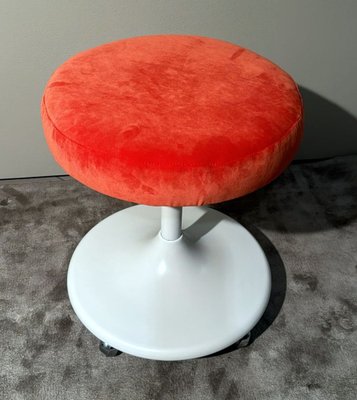 Italian Space Age Stool with Wheels and Swivel Seat, 1970s-QRS-2031403