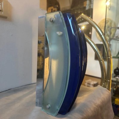 Italian Space Age Wall Sconces in Blue Glass from Veca, 1960s, Set of 2-NMK-1757789