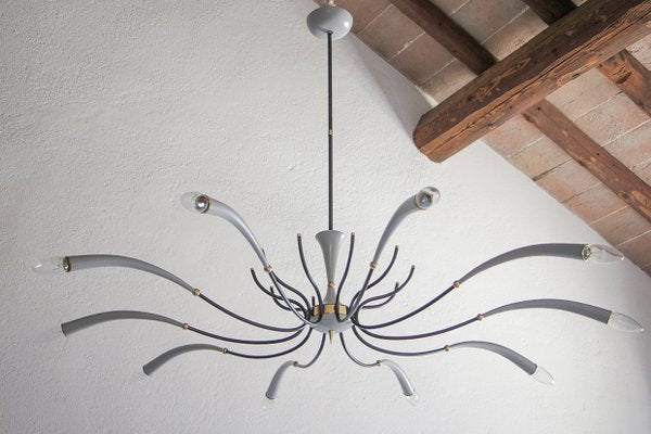 Italian Spider Chandelier in Lumi Milano Style, 1950s-MTX-998243