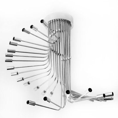 Italian Spiral Chrome Chandelier by Gaetano Sciolari, 1970s-ZVH-820329