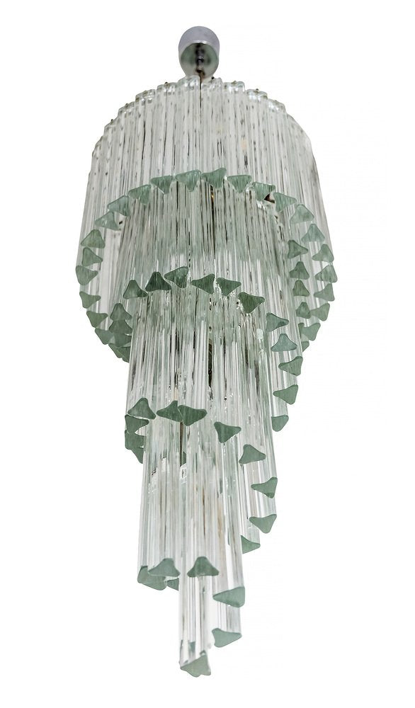 Italian Spiral Form Chandelier in Murano Glass, 1970s