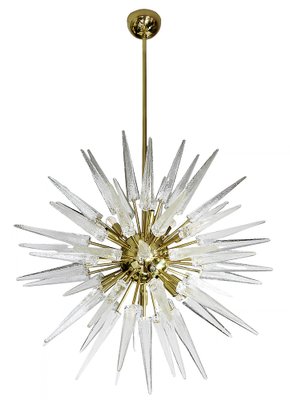 Italian Sputnik Chandelier in Brass and Murano Glass-ZVH-1794166