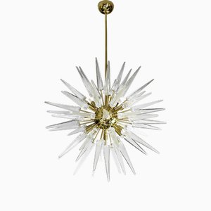 Italian Sputnik Chandelier in Brass and Murano Glass-ZVH-1794166