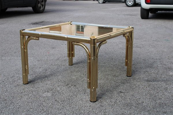 Italian Square 24K Gold Coffee Table, 1970s-EH-823735