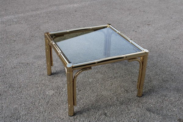 Italian Square 24K Gold Coffee Table, 1970s-EH-823735