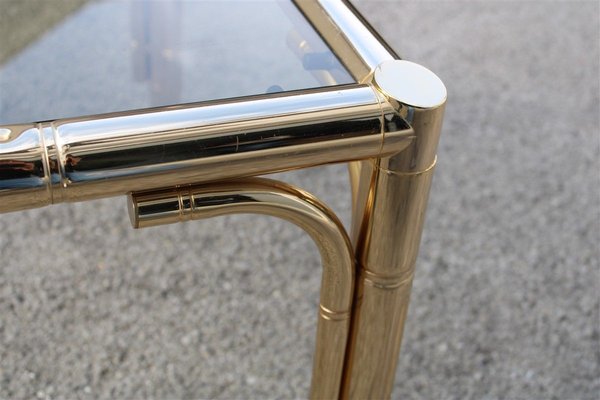 Italian Square 24K Gold Coffee Table, 1970s-EH-823735