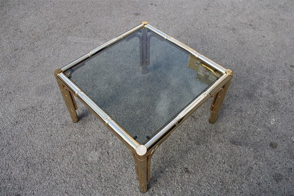 Italian Square 24K Gold Coffee Table, 1970s-EH-823735