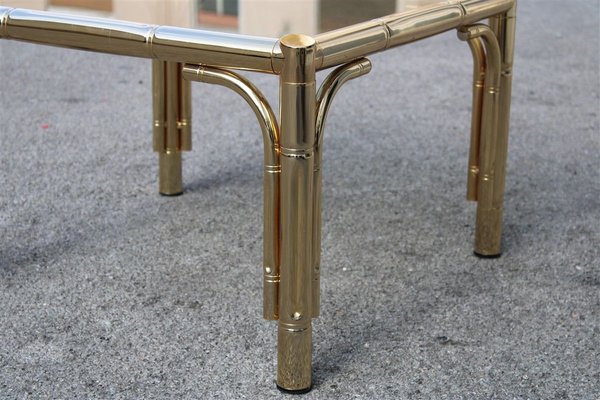 Italian Square 24K Gold Coffee Table, 1970s-EH-823735