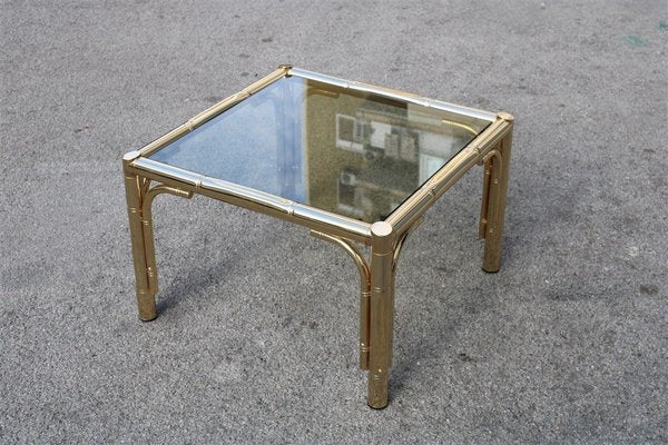 Italian Square 24K Gold Coffee Table, 1970s-EH-823735