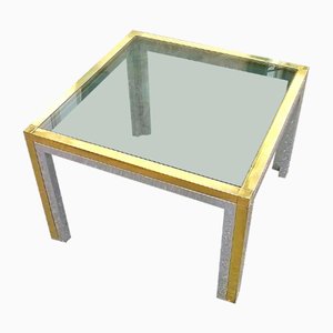 Italian Square Brass Low Table, 1960s-EI-903521