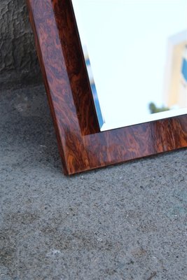 Italian Square Burl Walnut Mirror, 1970s-EH-691783