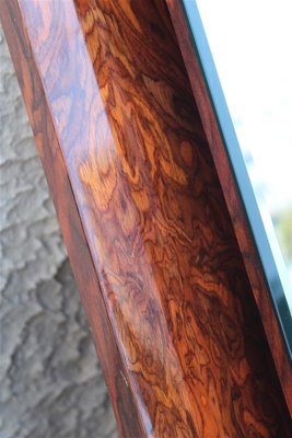 Italian Square Burl Walnut Mirror, 1970s-EH-691783