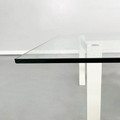 Italian Square Coffee Table in Glass, Iron and Marquinia Marble, 1980s-GDD-1377987