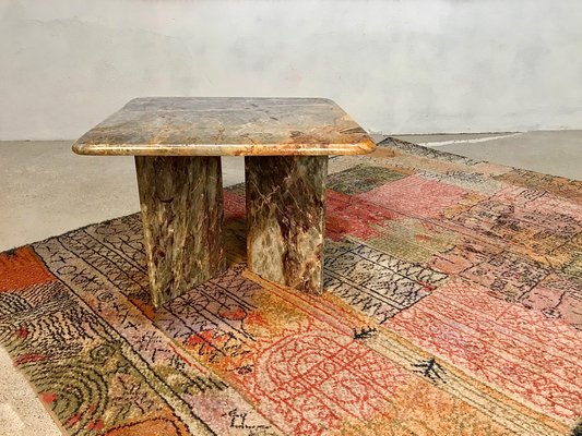 Italian Square Multicolored Marble Side or Coffee Table, 1970s-JP-946583